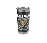 Autism Awareness Doesn't Come with Manual Autism Dad Father Stainless Steel Insulated Tumbler