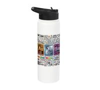 Autism Awareness Elements Periodic Table ASD Unique Strong Stainless Steel Insulated Water Bottle
