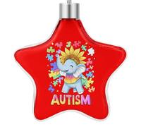 Autism Awareness Elephant Christmas Pendants Xmas Tree Star Decorative Hanging Ornaments for Holiday Home Party