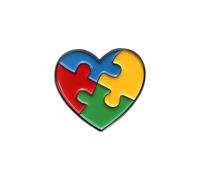 Autism Awareness Enamel Lapel Pin Rainbow Puzzle Autism Support Brooch for Clothes Backpacks Hats, Zinc, no gemstone