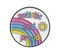 Autism Awareness Enamel Lapel Pin Rainbow Puzzle Autism Support Brooch for Clothes Backpacks Hats, Zinc, no gemstone