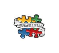 Autism Awareness Enamel Lapel Pin Rainbow Puzzle Autism Support Brooch for Clothes Backpacks Hats, Zinc, no gemstone