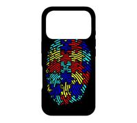 Autism Awareness Fingerprint Puzzle Color Neurodiversity Case for iPhone 17 Pro