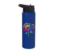 Autism Awareness Flower - Accept Understand Love Autism Mom Stainless Steel Insulated Water Bottle
