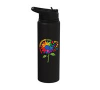 Autism Awareness Flower - Accept Understand Love Autism Mom Stainless Steel Insulated Water Bottle