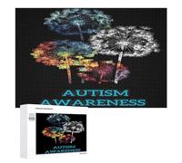 AUTISM AWARENESS Funny Wooden Puzzle Adults Difficult Jigsaw Puzzles with Storage Box for Family Game Birthday Gift