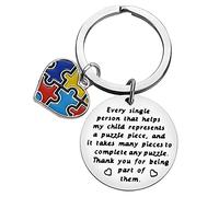 Autism Awareness Gift Autism Awareness Keyring Thank You Gifts for Autistic Teacher Therapist Appreciation Gift for Autistic Children Boy Girl Mom Women Men Therapist Keychain Therapist Birthday Gift