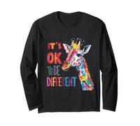 Autism Awareness Giraffe Animal Lover Its Ok to Be Different Long Sleeve T-Shirt