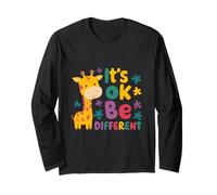 Autism Awareness Giraffe Animal Lover Its Ok to Be Different Long Sleeve T-Shirt