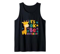Autism Awareness Giraffe Animal Lover Its Ok to Be Different Tank Top