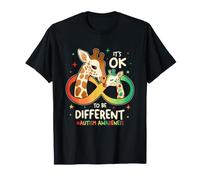 Autism Awareness Giraffe It's OK to Be Different T-Shirt