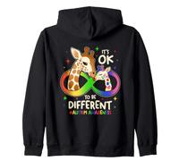 Autism Awareness Giraffe It's OK To Be Different Zip Hoodie