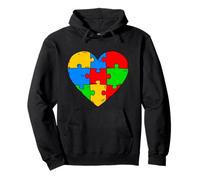 Autism Awareness Heart Puzzle Piece Teacher Support Squad Pullover Hoodie
