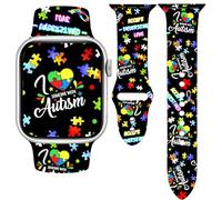 Autism Awareness Holidays Watch Band Compatible with Apple Watch 38mm 40mm 41mm for Women Men,Soft Silicone Replacement Wristband for iWatch Series Ultra 10 9 8 7 6 5 4 3 2 1 SE
