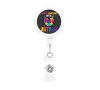 Autism Awareness I Love Someone with Autism Retractable Badge Holder Reel Clip Id Card Holder forNurse Student Office Worker