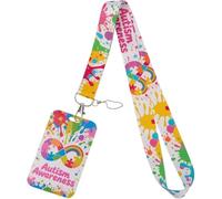 Autism Awareness ID Badge 1Pcs ADHD Lanyard with Card Holder (B)