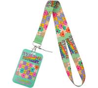Autism Awareness ID Badge 1Pcs ADHD Lanyard with Card Holder (C)
