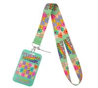 Autism Awareness ID Badge 1Pcs ADHD Lanyard with Card Holder, Mental Health Support Gifts, Hidden Disability Card, for Kids Teens Girls Boys Women Men for ID Badge (C)