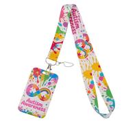 Autism Awareness ID Badge 1Pcs ADHD Lanyard with Card Holder, Mental Health Support Gifts, Hidden Disability Card, for Kids Teens Girls Boys Women Men for ID Badge (B)