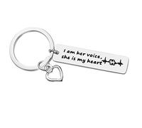 Autism Awareness Keyring I Am Her Voice She is My Heart Keyring Autism Mum Gifts Autistic Teacher Gifts Autism Awareness Gifts Speech Language Pathologist Gifts