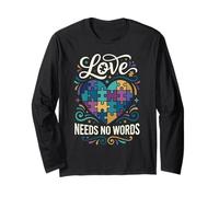 Autism Awareness Love Needs No Words Kid Designs Long Sleeve T-Shirt