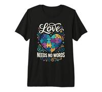 Autism Awareness Love Needs No Words Kid Designs Premium T-Shirt