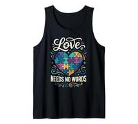 Autism Awareness Love Needs No Words Kid Designs Tank Top