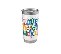Autism Awareness Love Needs No Words Puzzle Stainless Steel Insulated Tumbler
