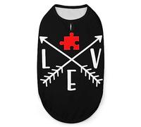 Autism Awareness, Love, Puzzle Piece, Arrows Dog Shirts Summer Pet T-Shirts Soft Sleeveless Tank Top Pet Clothes for Small Puppy and Cats