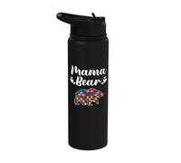 Autism Awareness Mama Bear Puzzle Autistic Mom Stainless Steel Insulated Water Bottle