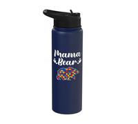 Autism Awareness Mama Bear Puzzle Autistic Mom Stainless Steel Insulated Water Bottle
