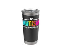 Autism Awareness Month Supports Seeing The World Differently Stainless Steel Insulated Tumbler