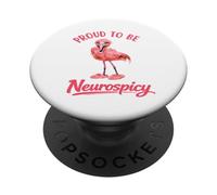 Autism Awareness Neurodivergent Pride Neurospicy Flamingo PopSockets Adhesive PopGrip