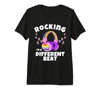 Autism Awareness Neurodiversity Rocking to A Different Beat Premium T-Shirt