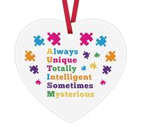 Autism Awareness Ornaments Gifts for Christmas Birthday Autism Puzzle Ceramic Ornaments Xmas Tree Ornaments Decorations Gifts for Autistic Women Men Teacher Friends Family