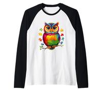 Autism Awareness Owl Animal Puzzle Its Ok To Be Different Raglan Baseball Tee