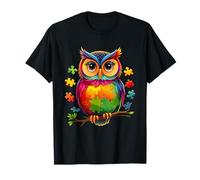 Autism Awareness Owl Animal Puzzle Its Ok To Be Different T-Shirt