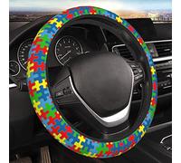 Autism Awareness Pattern Steering Wheel Cover Neoprene Universal 15 Inches Car Steering Wheel Protector for Women Men