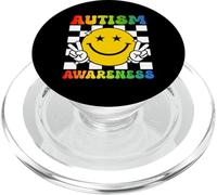 Autism Awareness Peace Smile Face Puzzle Autistic Pride PopSockets PopGrip for MagSafe
