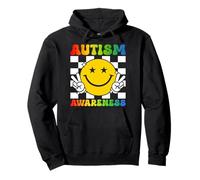 Autism Awareness Peace Smile Face Puzzle Autistic Pride Pullover Hoodie
