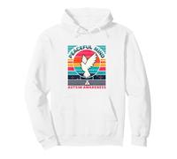 Autism Awareness Peaceful Mind Dove Retro Sunset Vibe Pullover Hoodie