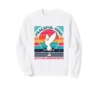 Autism Awareness Peaceful Mind Dove Retro Sunset Vibe Sweatshirt