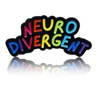 Autism Awareness Pins Badges, Multicoloured Neurodivergent Badge, Rainbow Words Badge Enamel, Colorful Badges, Autism Support Motivational Logo, For Hats Scarves Clothes And Bags