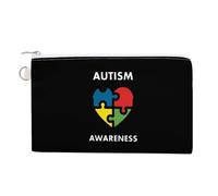 Autism Awareness Portable Canvas Coin Purse Fashion Pencil Case Travel Makeup Bag