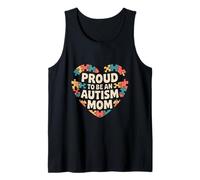 Autism Awareness Proud to Be an Autism Mom Heart Tank Top