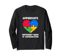 Autism Awareness Puzzle Appreciate Different Communication Long Sleeve T-Shirt