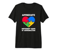 Autism Awareness Puzzle Appreciate Different Communication Premium T-Shirt