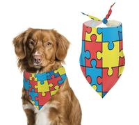 Autism Awareness Puzzle Dog Bandanas Puppy Cat Kerchief Scarf Pet Triangle Bandana for Christmas