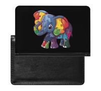 Autism Awareness Puzzle Elephant Passport Wallet Cute Passport Case with Card Slot Travel Passport Holder Cover