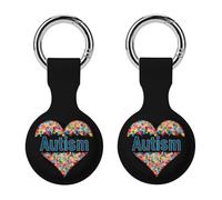 Autism Awareness Puzzle Heart Full Protective Cover Case with Keyring Silicone Skin